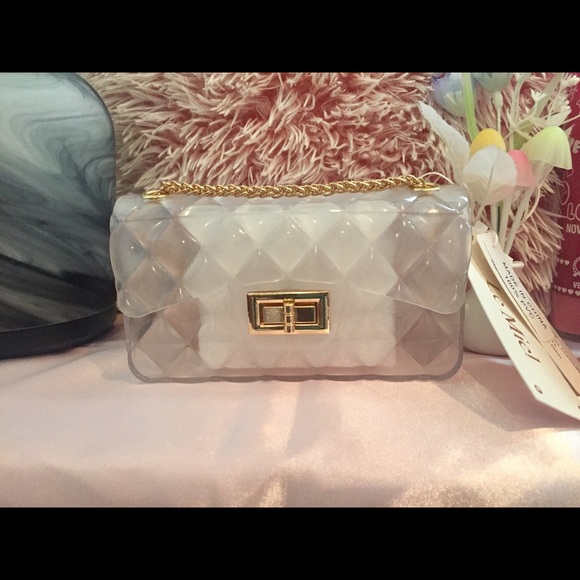 2 cross body purse bag clear and purple - Picture 2 of 6